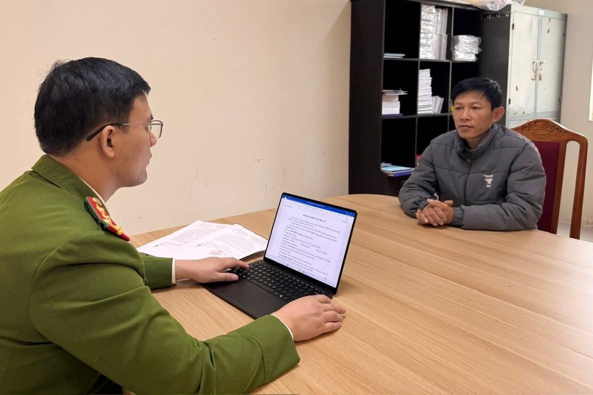 Bui Duc Nghia tai co quan Cong an. Anh: CACC.