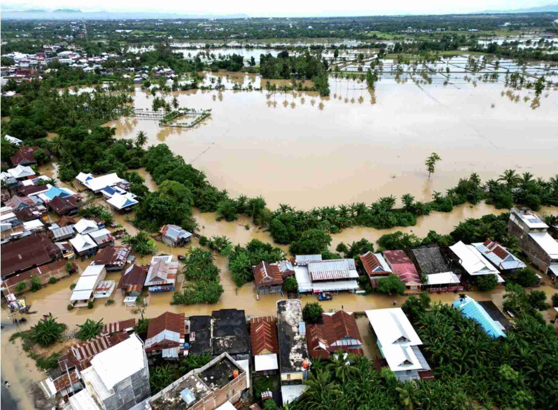 A flood in Indonesia. Photo: Xinhua