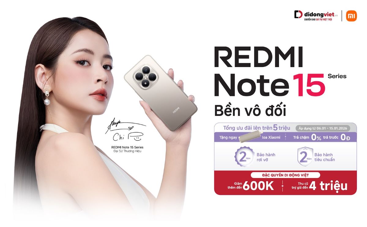 Redmi Note 15 series launched with trendy design and many valuable configuration upgrades. Photo: Di Dong Viet