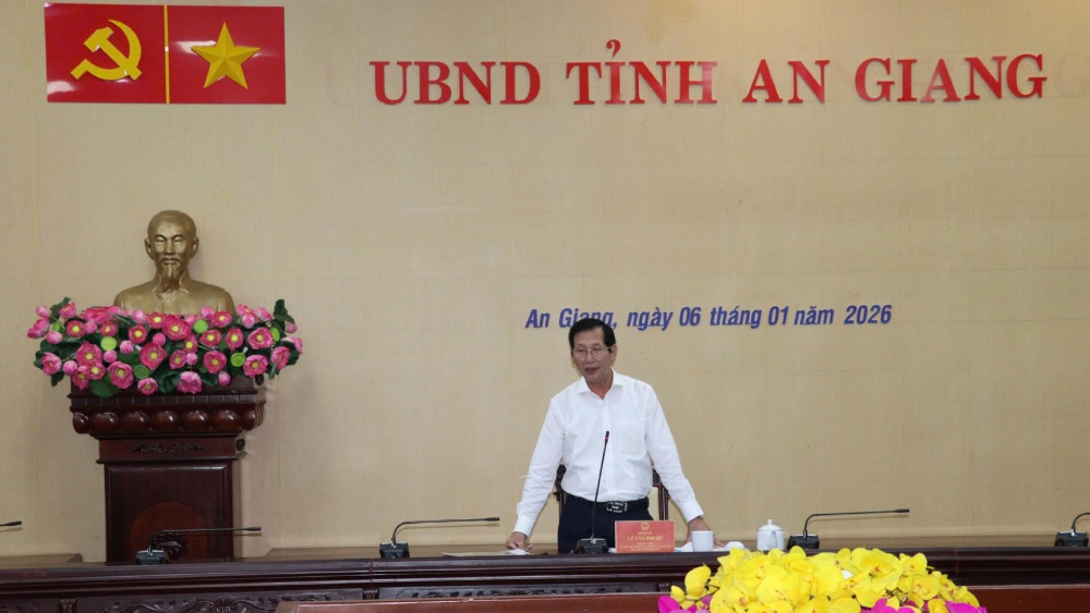 Pho Chu tich UBND tinh An Giang Le Van Phuoc phat bieu chi dao. Anh: Ngoc Mai