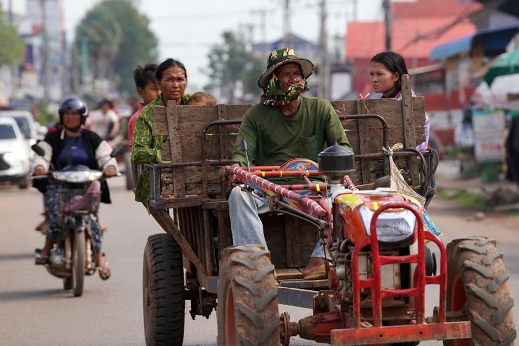 Cambodian people evacuated from the border area during the Thailand-Cambodia conflict in July 2025. Photo: Xinhua