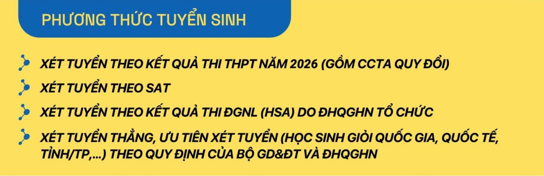 Du kien cac phuong thuc xet tuyen Truong Dai hoc Cong nghe, Dai hoc Quoc gia Ha Noi nam 2026. Anh: Truong Dai hoc Cong nghe, Dai hoc Quoc gia Ha Noi