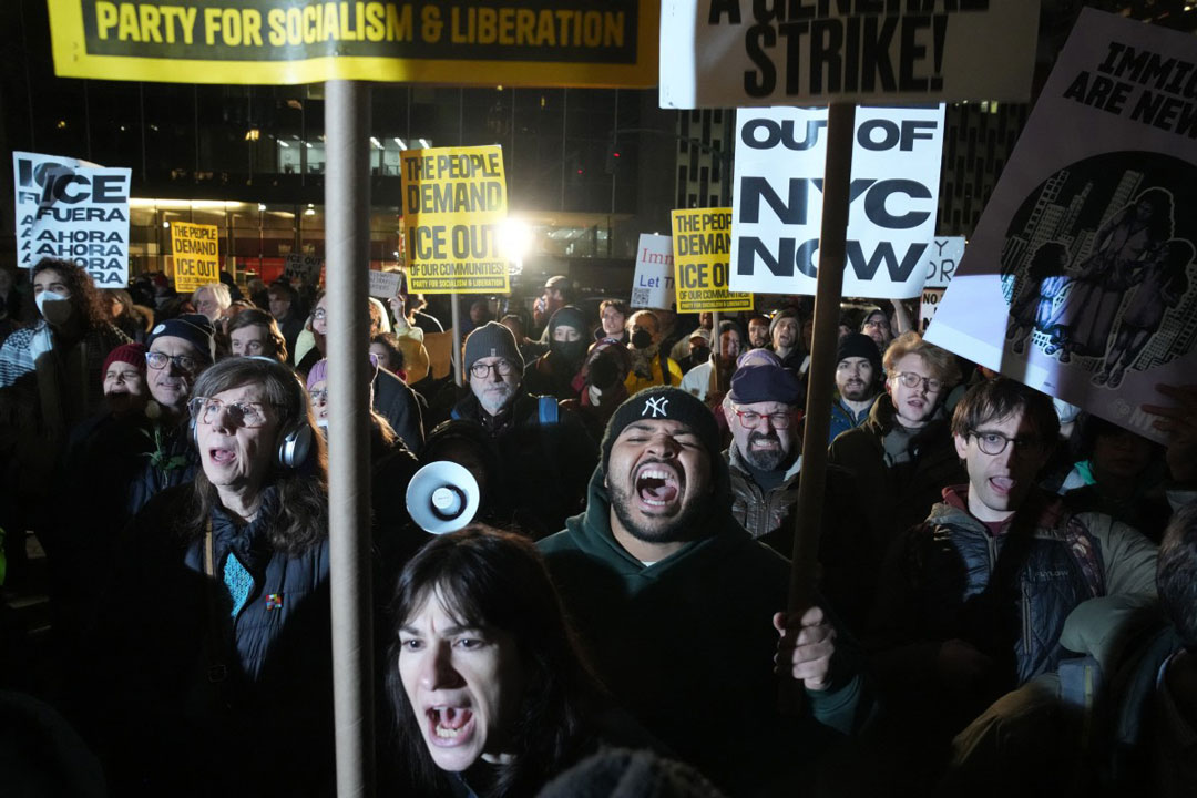 Protests broke out in New York (USA) after ICE agents opened fire on civilians in Minneapolis on January 7. Photo: AFP