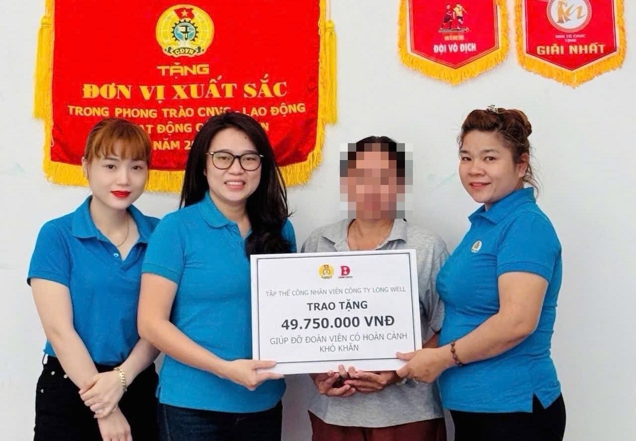 The grassroots trade union of Longwell Co., Ltd. provides support to union members in difficult circumstances. Photo: Company Trade Union