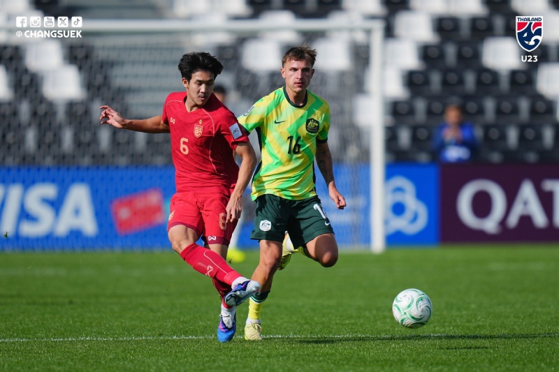 U23 Australia beat U23 Thailand 2-1. Photo: Thai Football Federation