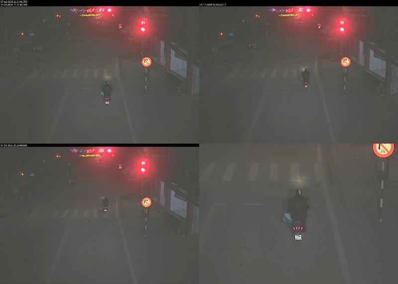 Dozens of motorbikes running red lights, fined remotely in Cao Bang. Photo: Cao Bang Police