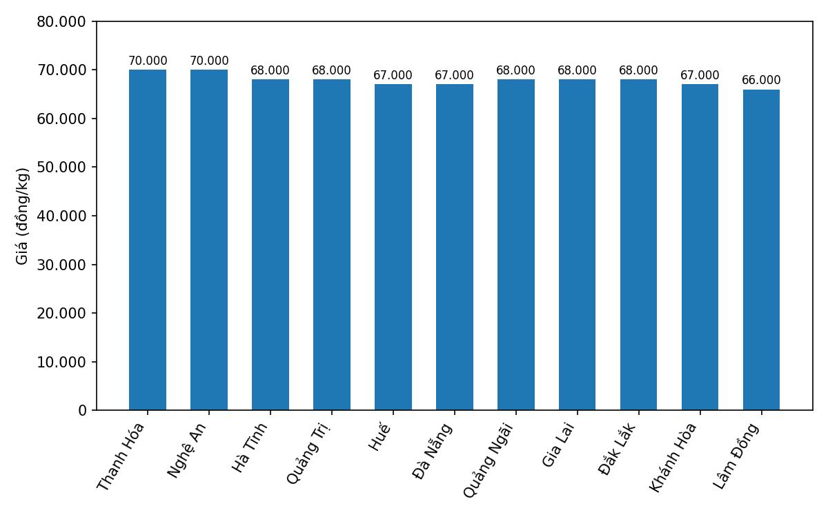 Gia heo hoi hom nay 9.1 o mien Trung. Do hoa: Thuy Linh