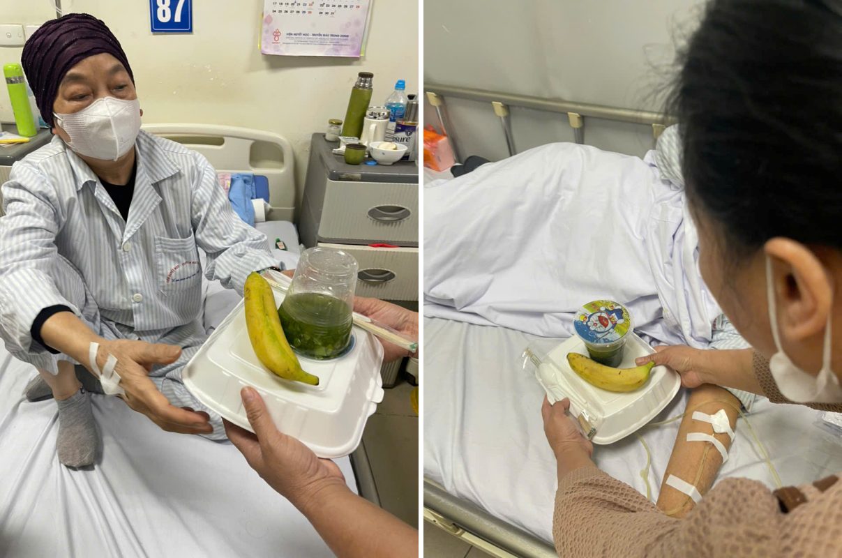 Nhung bua com 0 dong duoc trao toi tay benh nhan. Anh: NVCC