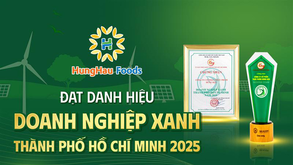 HungHau Foods wins the Green Business Award in Ho Chi Minh City in 2025. Photo: Provided by DN