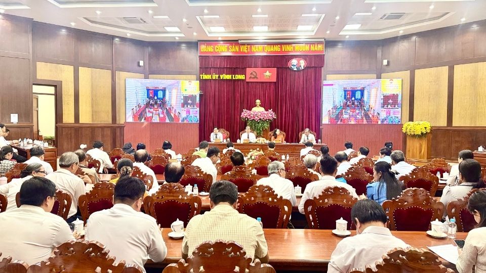 Overview of the 2nd Vinh Long Provincial Vietnam Fatherland Front Committee Conference, term 2025-2030. Photo: Hoang Loc