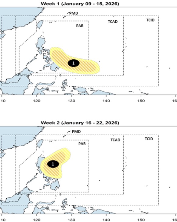 Ap thap gan Bien Dong du bao co kha nang manh len thanh bao trong nhung ngay toi. Anh: PAGASA