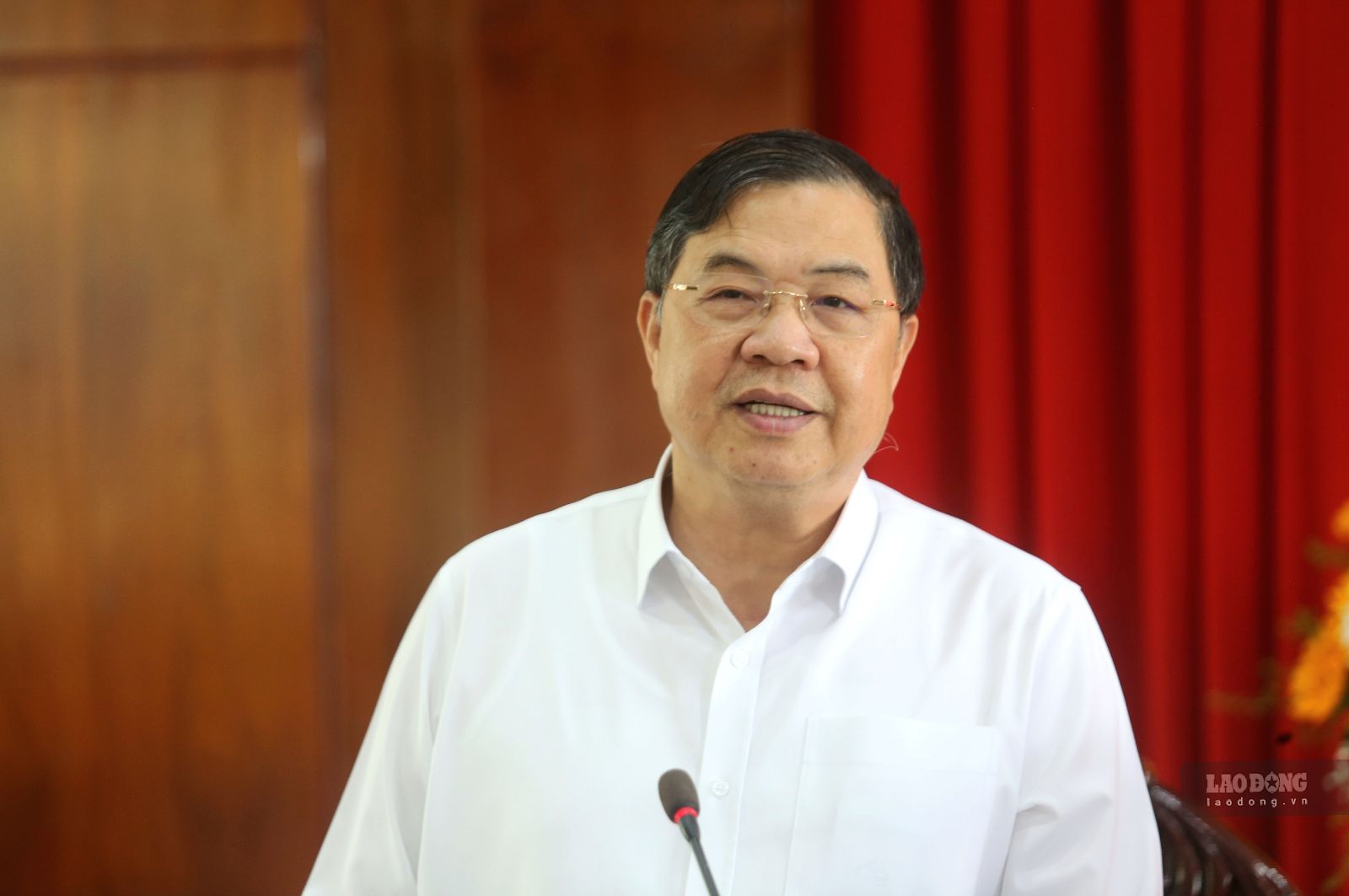Phó Thủ tướng thường trực Chính Phủ Phạm Gia Túc  phát biểu tại buổi làm việc với Ban Thường vụ tỉnh ủy Tây Ninh ngày 15.10. Ảnh: Huỳnh Du