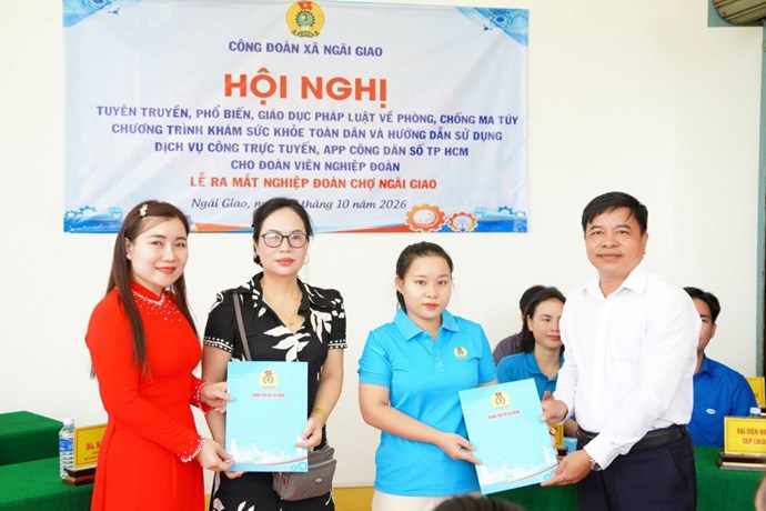 Ra mắt Nghiệp đoàn chợ Ngãi Giao, tăng cường chăm lo, bảo vệ quyền lợi tiểu thương