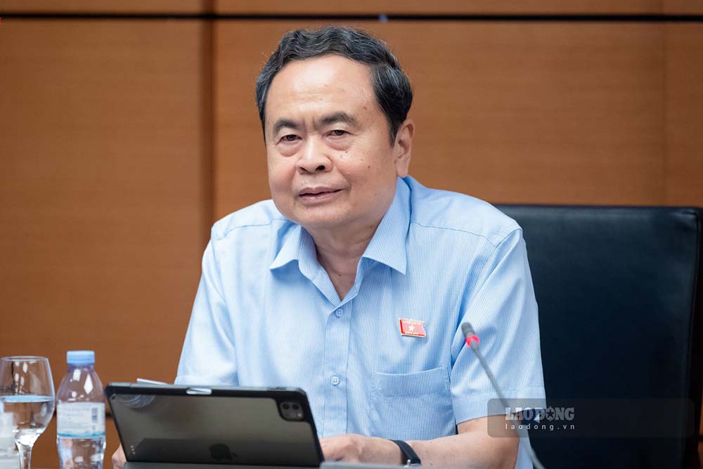 Ủy viên Bộ Chính trị, Chủ tịch Quốc hội Trần Thanh Mẫn bày tỏ tán thành luật hóa đề xuất bổ sung Ngày Văn hóa Việt Nam 24-11 là ngày nghỉ hưởng nguyên lương. Ảnh: Cao Nguyên.