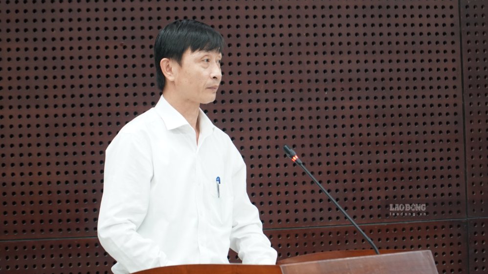 Lãnh đạo Sở Nội vụ Đà Nẵng nói về phương án tiếp tục sáp nhập xã, phường tại họp báo quý III.2026. Ảnh: Hoàng Bin