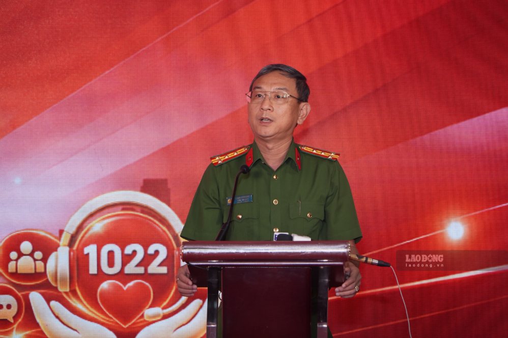 Đại tá Trần Hồng Minh - Phó Giám đốc Công an TPHCM phát biểu tại lễ ra mắt 3 mô hình chuyển đổi số vào ngày 28.10. Ảnh: Ngọc Ánh