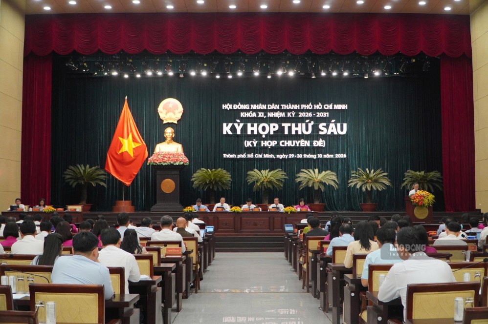 Toàn cảnh Kỳ họp thứ sáu HĐND TPHCM khóa XI nhiệm kỳ 2026 - 2031 ngày 30.10. Ảnh: Ngọc Ánh