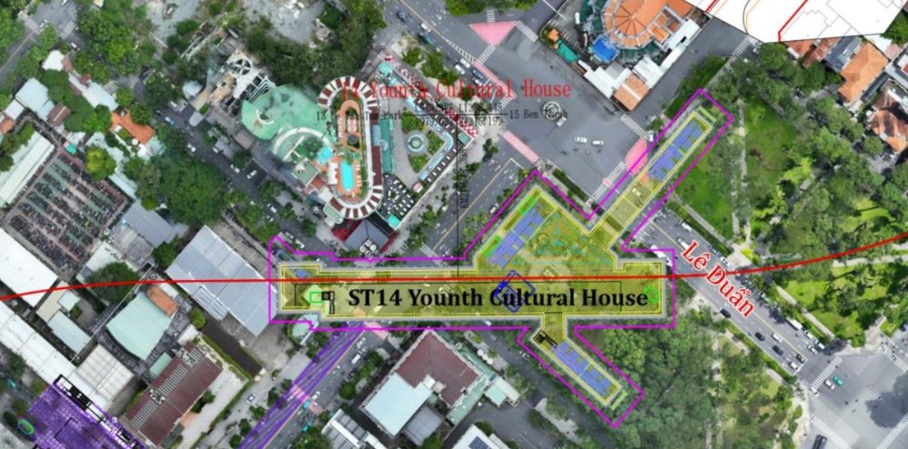Vị trí ga Nhà Văn hóa Thanh niên. Ảnh: Liên danh tư vấn
