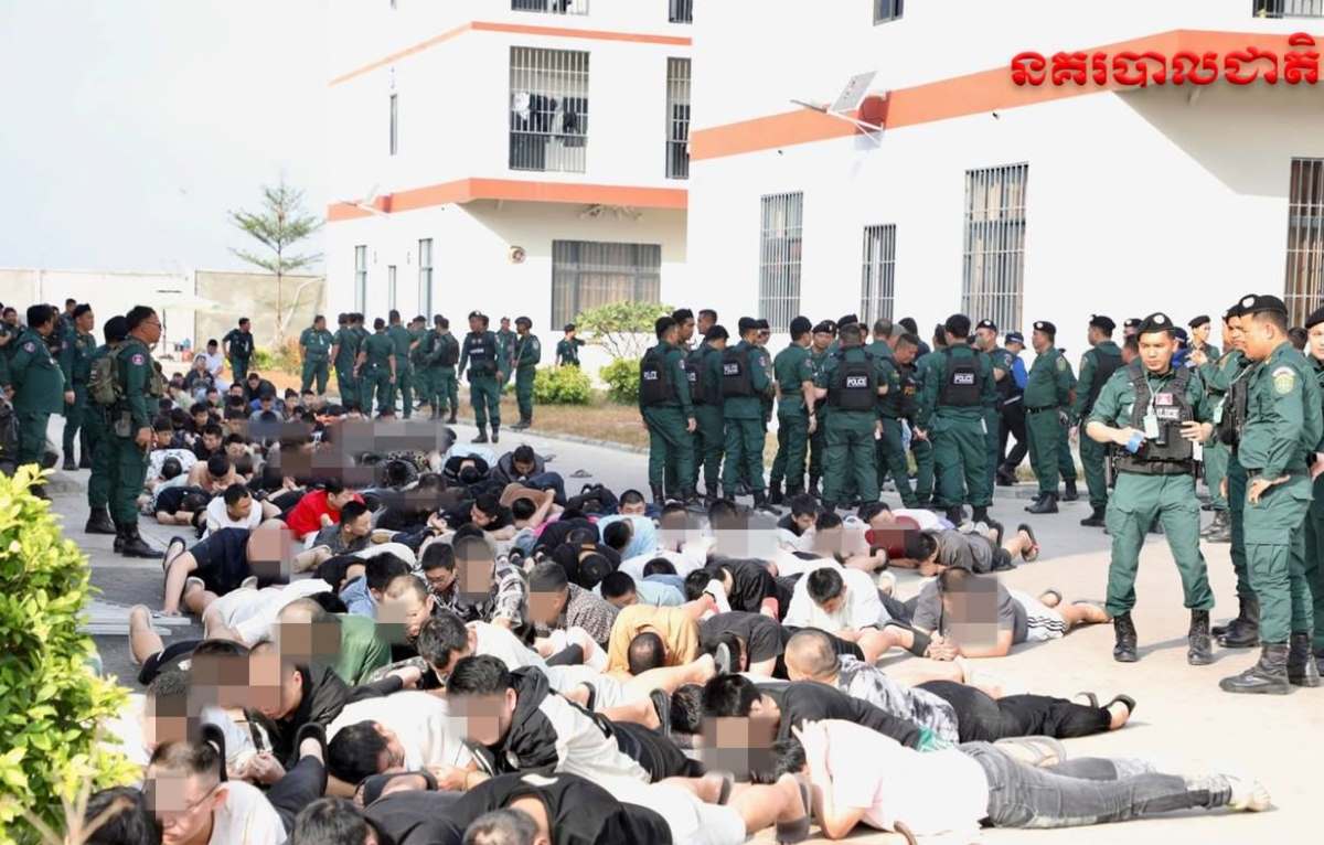 Cambodian National Police raid a large-scale online fraud ring in Bavet on January 31, 2026. Photo: Cambodian National Police