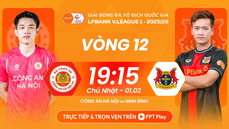 Hanoi Police meet Ninh Binh in round 12 of V.League. Photo: FPT Play