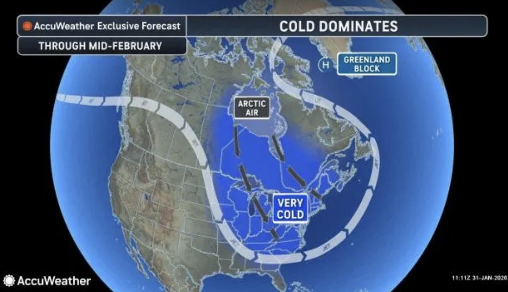 Forecast of strong cold air coming to cause severe cold in February. Photo: AccuWeather