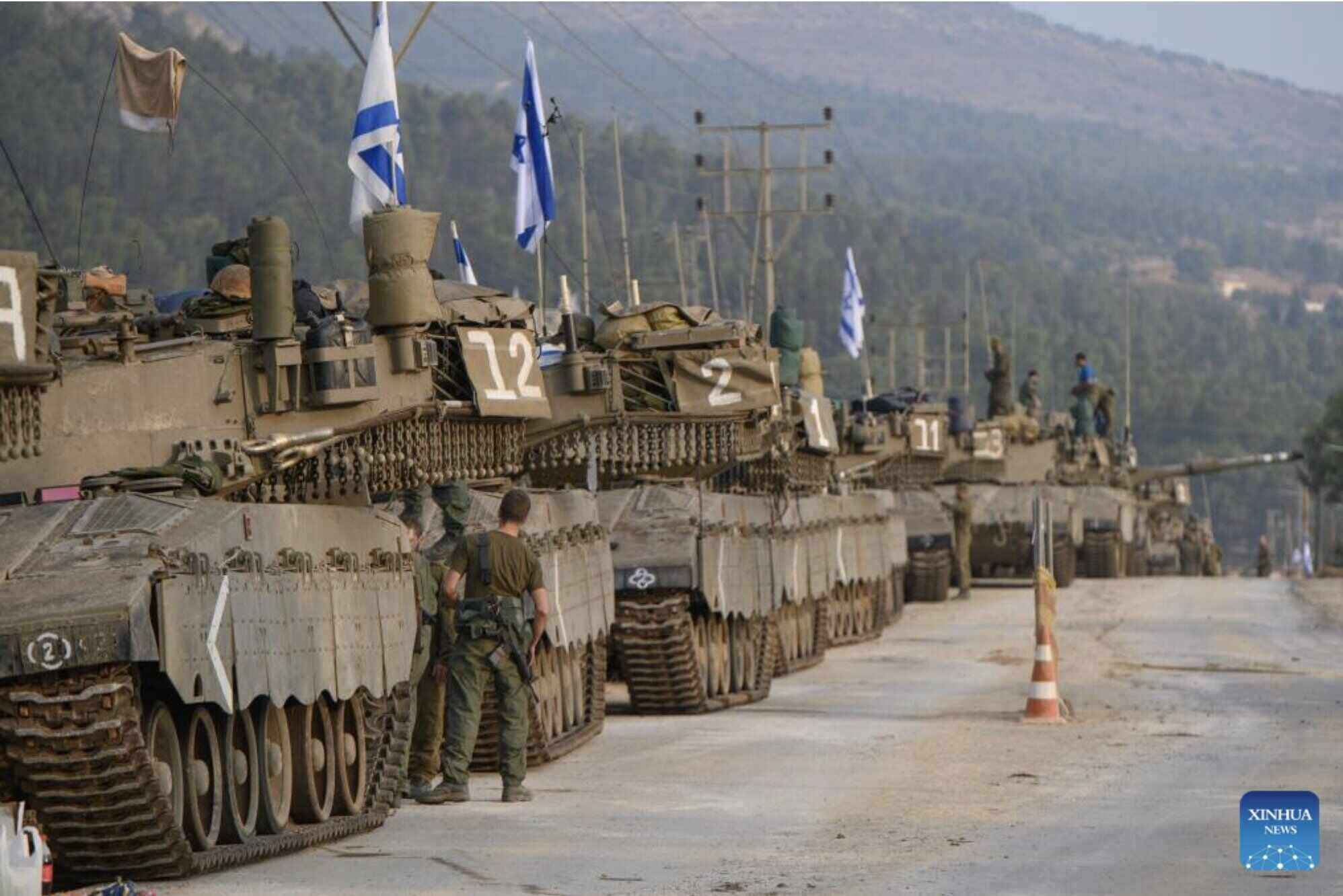 Israeli tank soldiers on duty. Photo: Xinhua