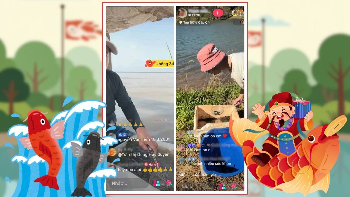 Online carp release booms on the day of Ong Cong Ong Tao