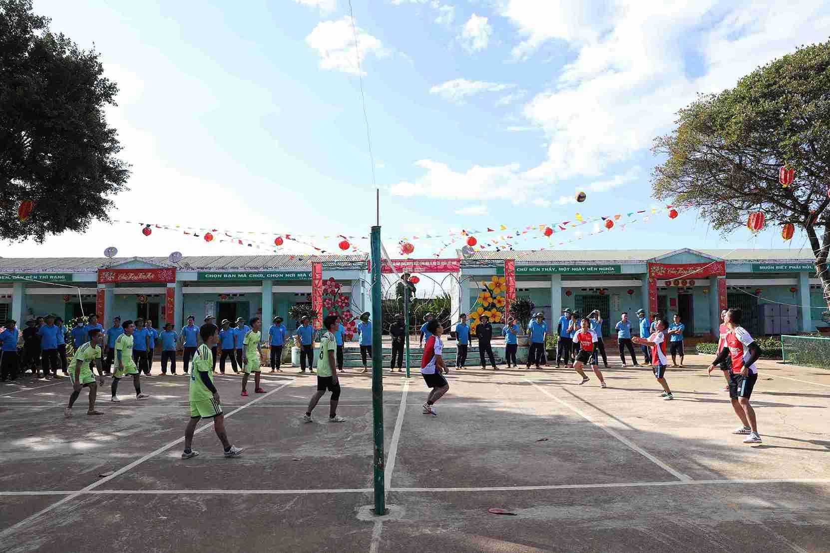 Học viên Cơ sở Cai nghiện ma túy tham gia thi đấu thể thao. Ảnh: Hải Đường 