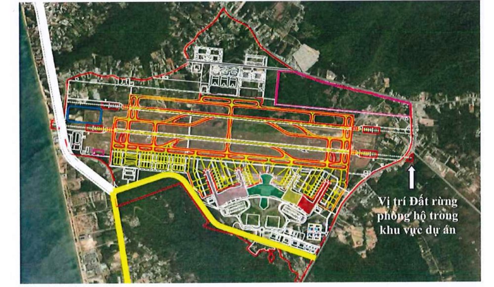 Sơ đồ vị trí vùng dự án. Nguồn: Công ty Cổ phần Cảng hàng không Mặt trời