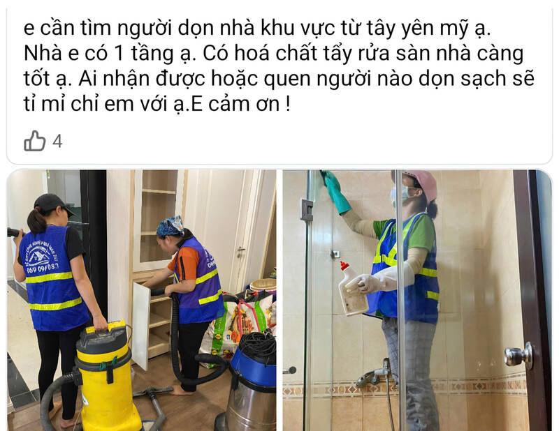 Nhiều gia đình tìm kiếm dịch vụ dọn nhà dịp cận Tết. Ảnh: Thu Giang