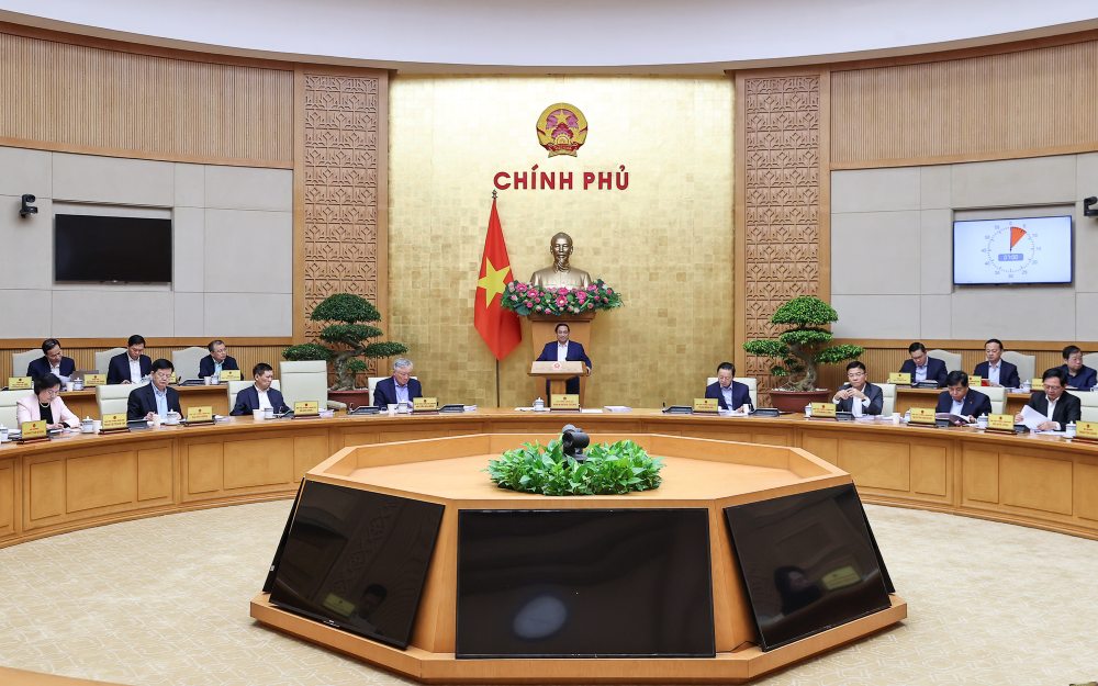 A regular Government meeting chaired by Prime Minister Pham Minh Chinh. Photo: VGP