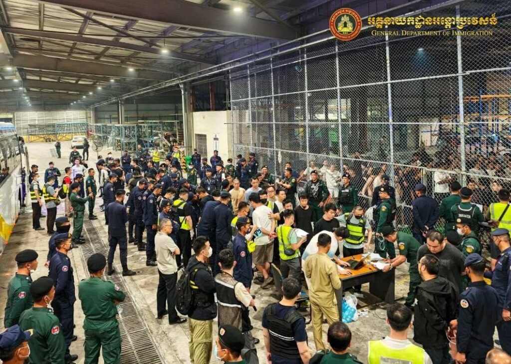 Campuchia truy quét các đối tượng lừa đảo. Ảnh: Tổng cục Di trú Campuchia