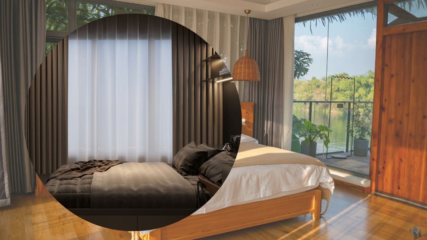 Designing large windows in the bedroom helps optimize space. Graphics: Thanh Thanh