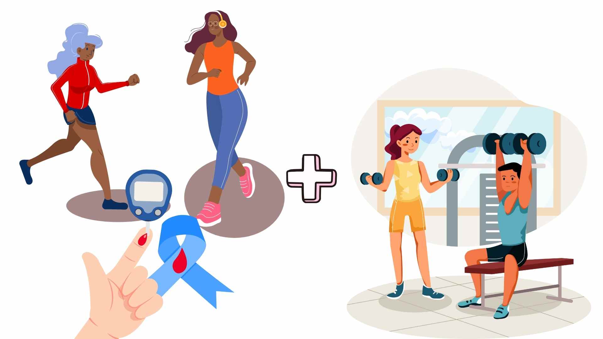 Exercising properly helps people with diabetes control blood sugar. Graphics: Ha May