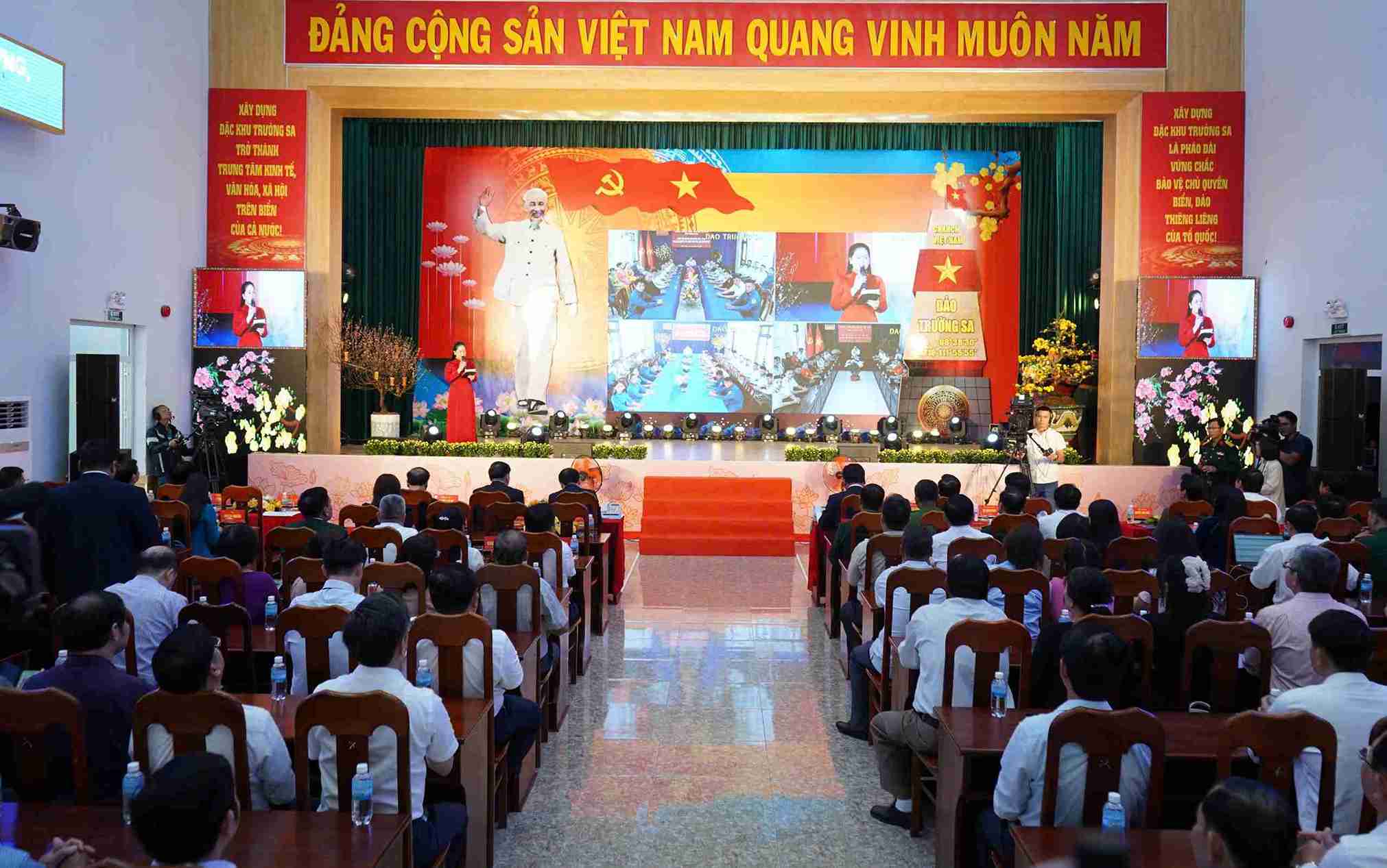 Hình ảnh tại điểm cầu đất liền thuộc tỉnh Khánh Hòa. Ảnh: Đức Thảo