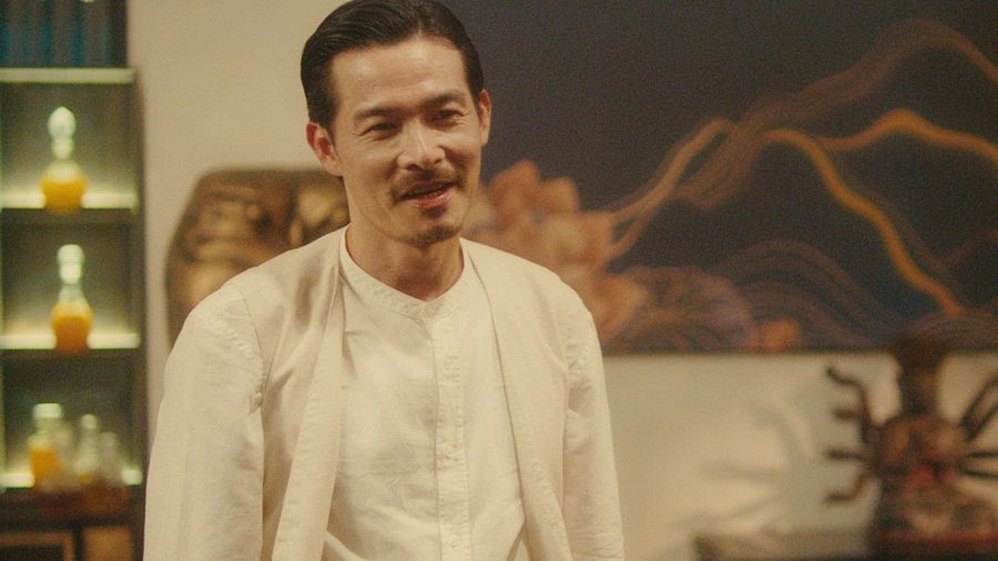Quach Ngoc Ngoan plays Mr. Thien in the movie God-given Treasure. Photo: Film crew