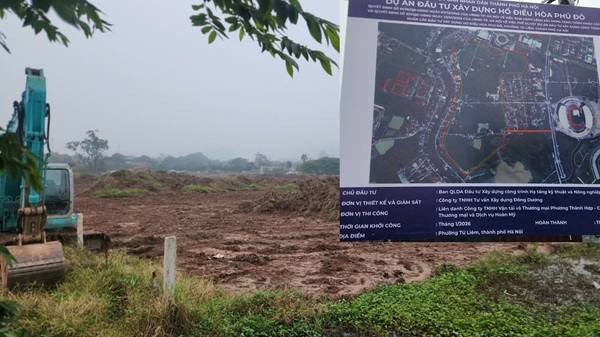 Hà Nội tăng tốc giải phóng mặt bằng Dự án hồ điều hòa Phú Đô. Ảnh: Minh Hạnh 