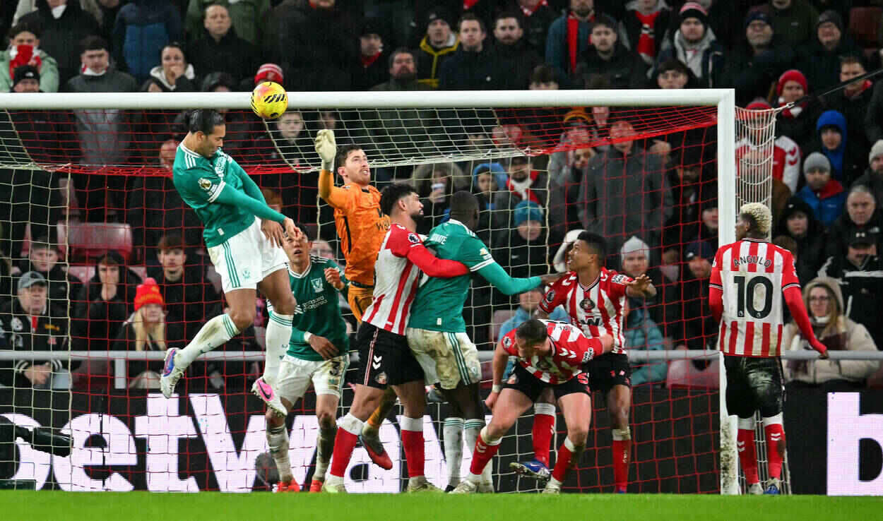 Van Dijk scored the only goal for Liverpool. Photo: AFP