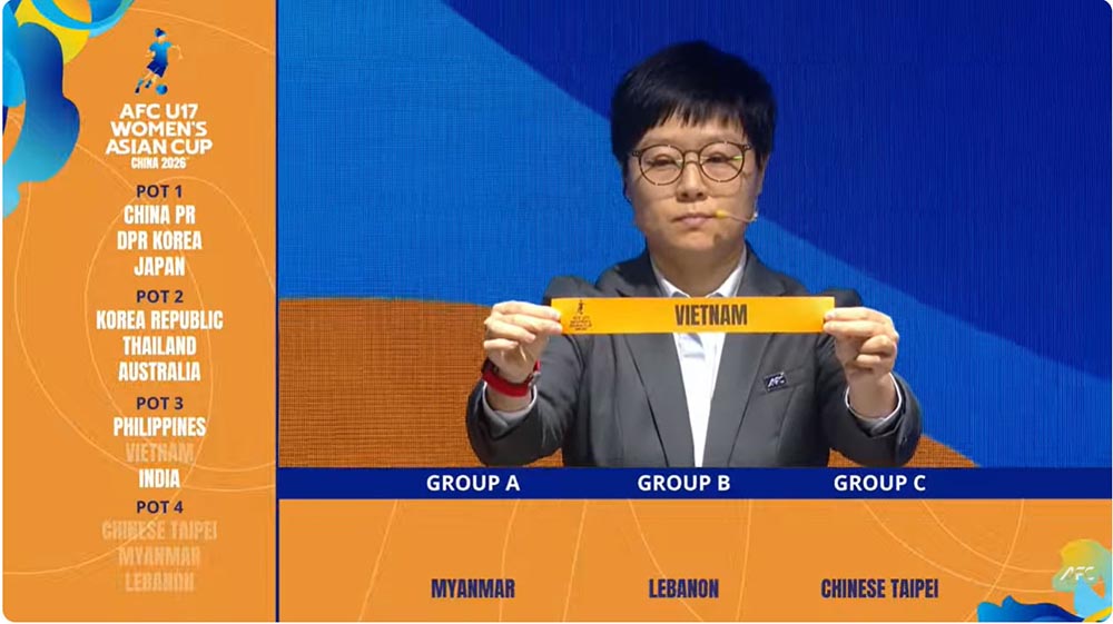 Vietnam U17 women's team enters Group A of the 2026 AFC U17 Women's Championship. Photo: VFF