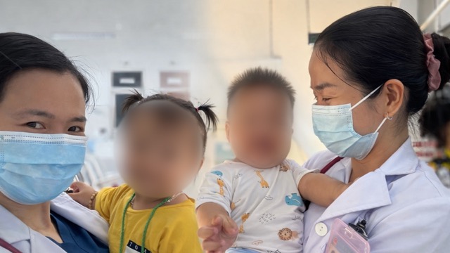 Doctor Luu happily celebrates Tet with children at Children's Hospital 2. Photo: BSCC