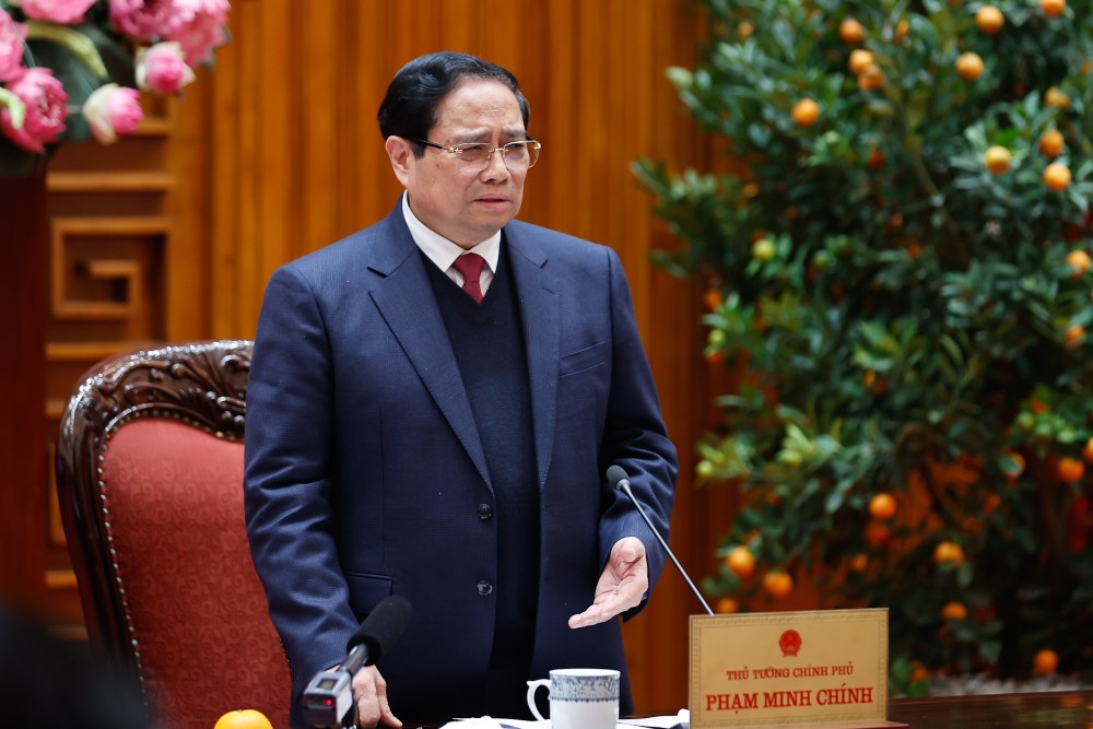 Prime Minister Pham Minh Chinh requested to urgently complete the report of the Government Party Committee to submit to competent authorities on the results of negotiations on the Agreement on cooperation in building Ninh Thuan 1 Nuclear Power Plant with the Russian side. Photo: Nhat Bac