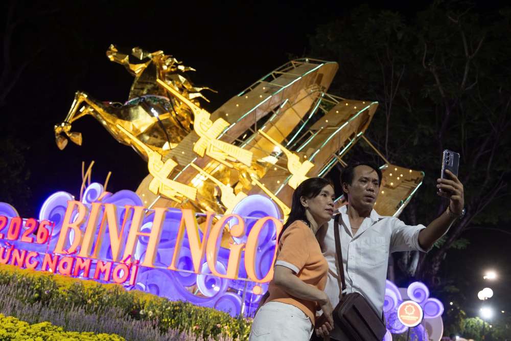 La 46a Feria de Flores de Primavera de la ciudad de Ho Chi Minh se inauguró brillantemente en el Parque Tao Dan. Foto: Thai Bao.