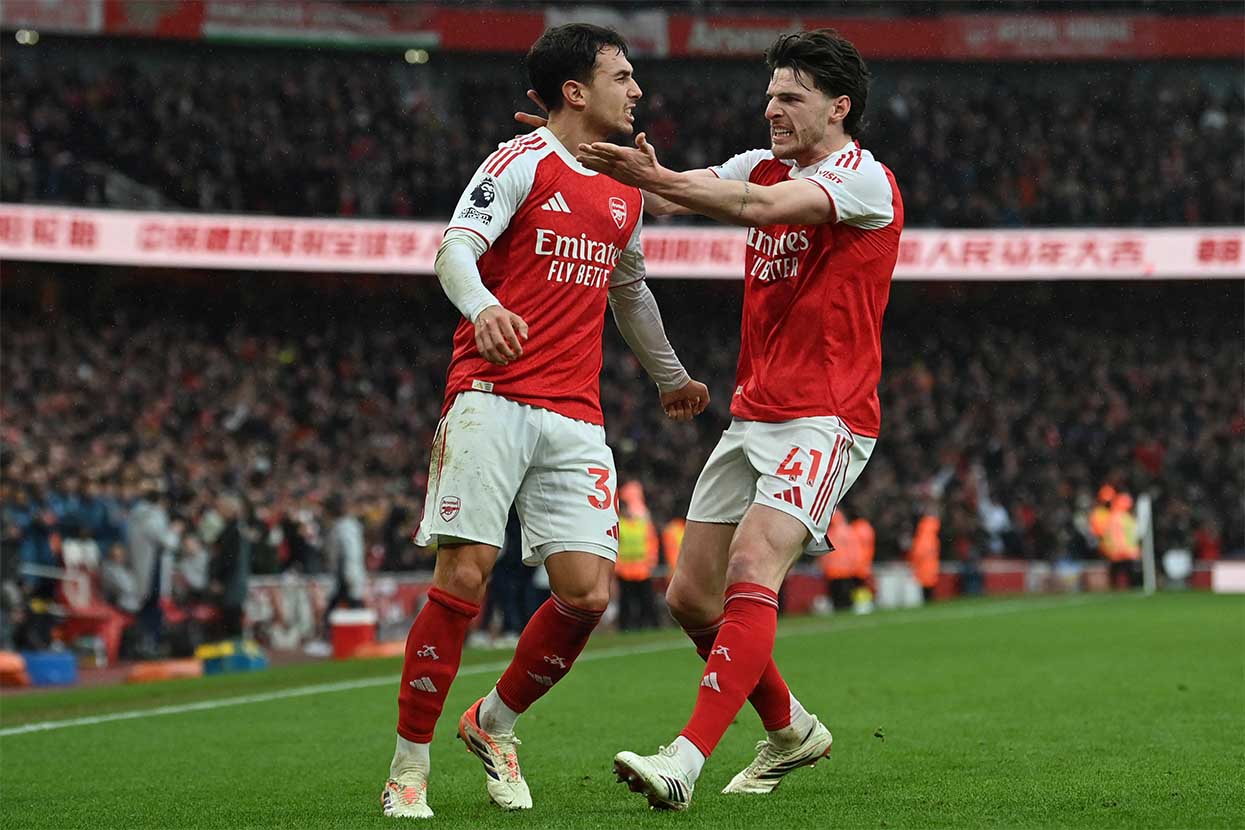 Martin Zubimendi and Declan Rice are the best midfield pair in the Premier League. Photo: AFP