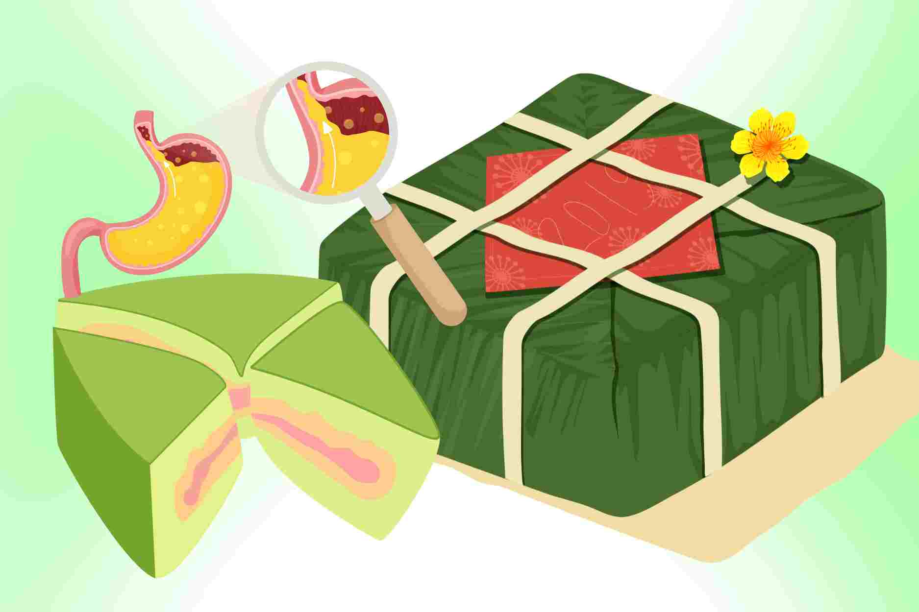 How to eat banh chung to avoid bloating and reflux