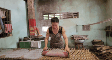 Bustling atmosphere at Cu Lao May rice paper village near Tet. Photo: Hoang Loc