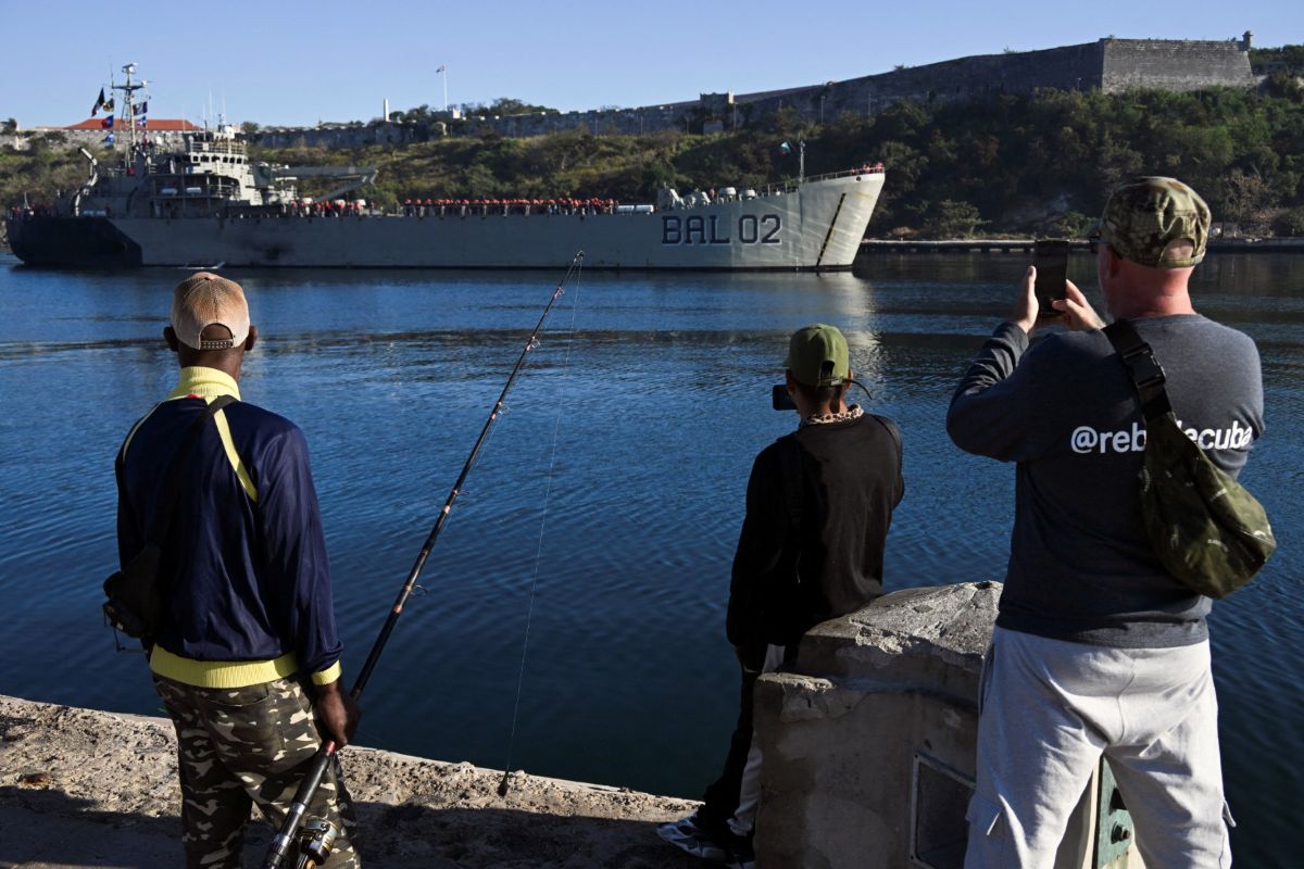 Mexican navy ship carrying aid arrives at Havana port, Cuba, February 12, 2026. Photo: AFP