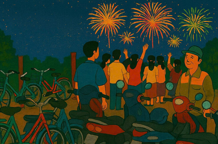 Free parking locations when celebrating New Year's Eve at Hoan Kiem Lake. Graphics: Huong Giang