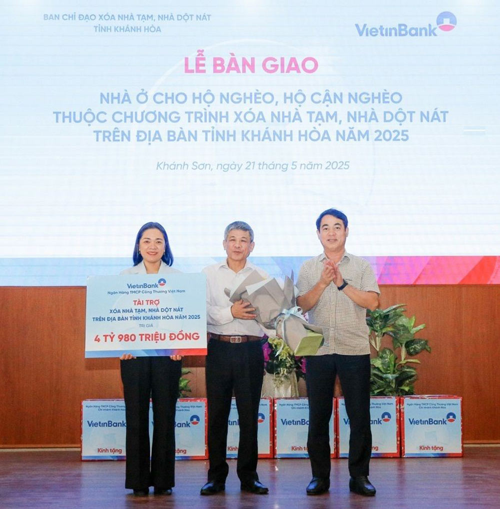 VietinBank hỗ trợ gần 5 tỉ đồng xây dựng nhà ở cho hộ nghèo, hộ cận nghèo tỉnh Khánh Hòa. Ảnh: VietinBank 