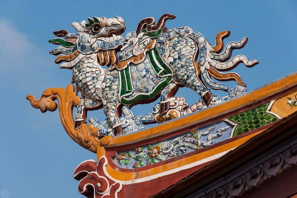 Horse transforming into a dragon on Hue royal court architecture. Photo: Tuong Minh