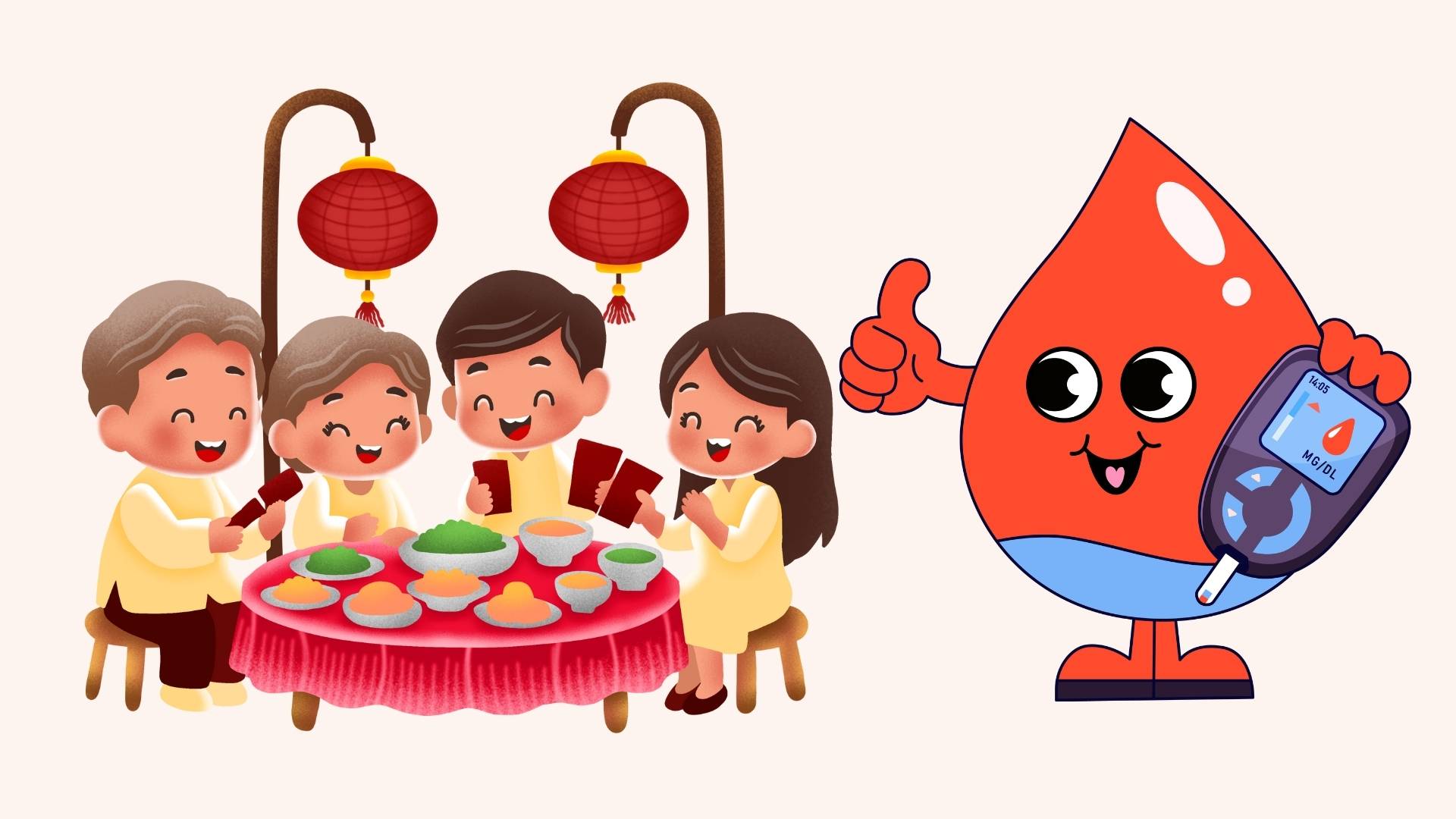 Eat Tet well, no worries about blood sugar spikes. Graphics: Linh Dan